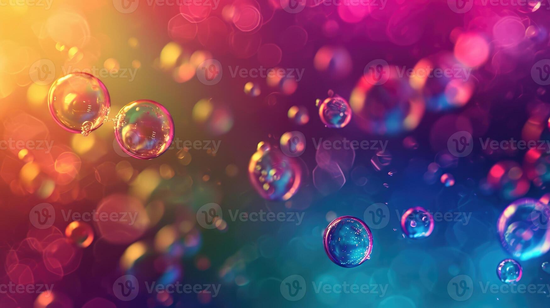ai generato astratto sfondo con volante bolle su un' colorato sfondo foto