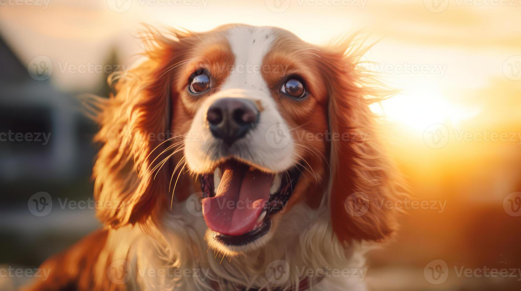 ai generato cattura un' momento di felicità nel il cani Sorridi foto