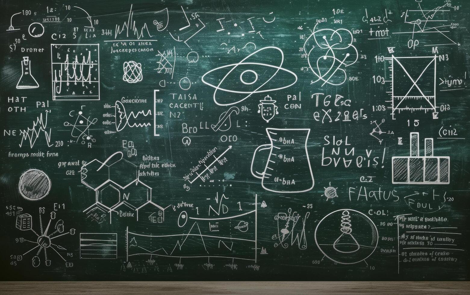 ai generato lavagna con matematico concetti foto