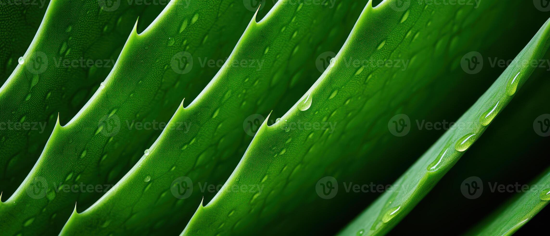 ai generato avvicinamento di rugiadoso aloe le foglie. foto