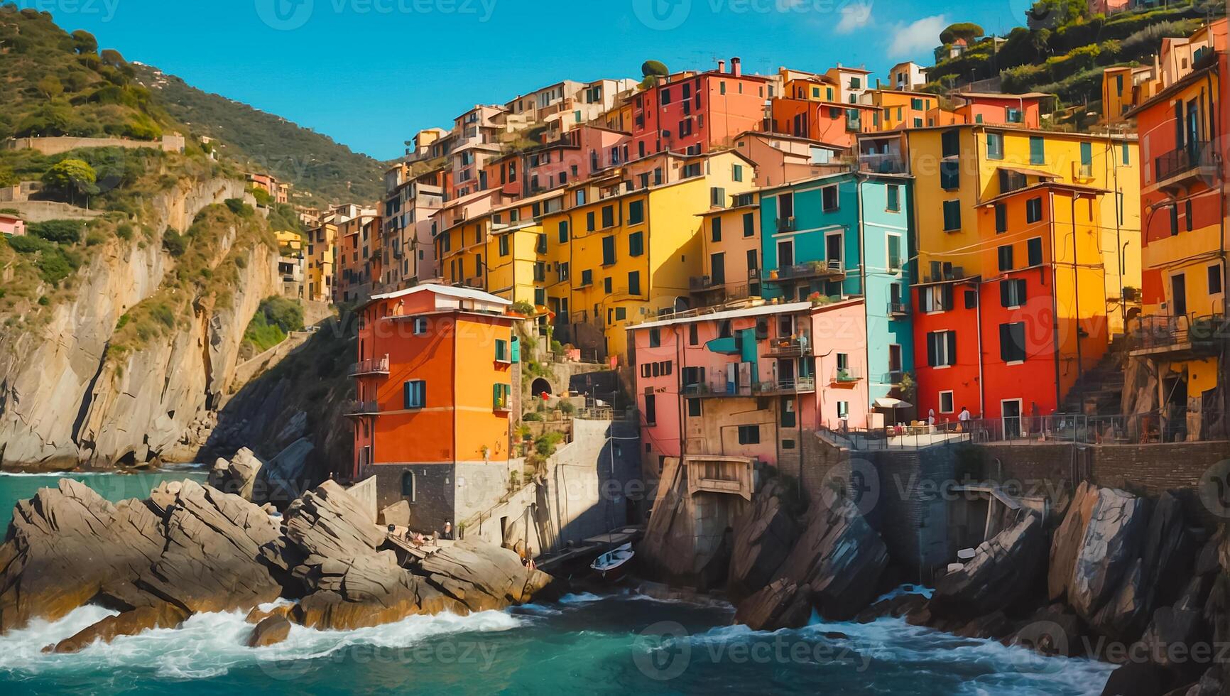 ai generato magnifico cinque terre Italia foto