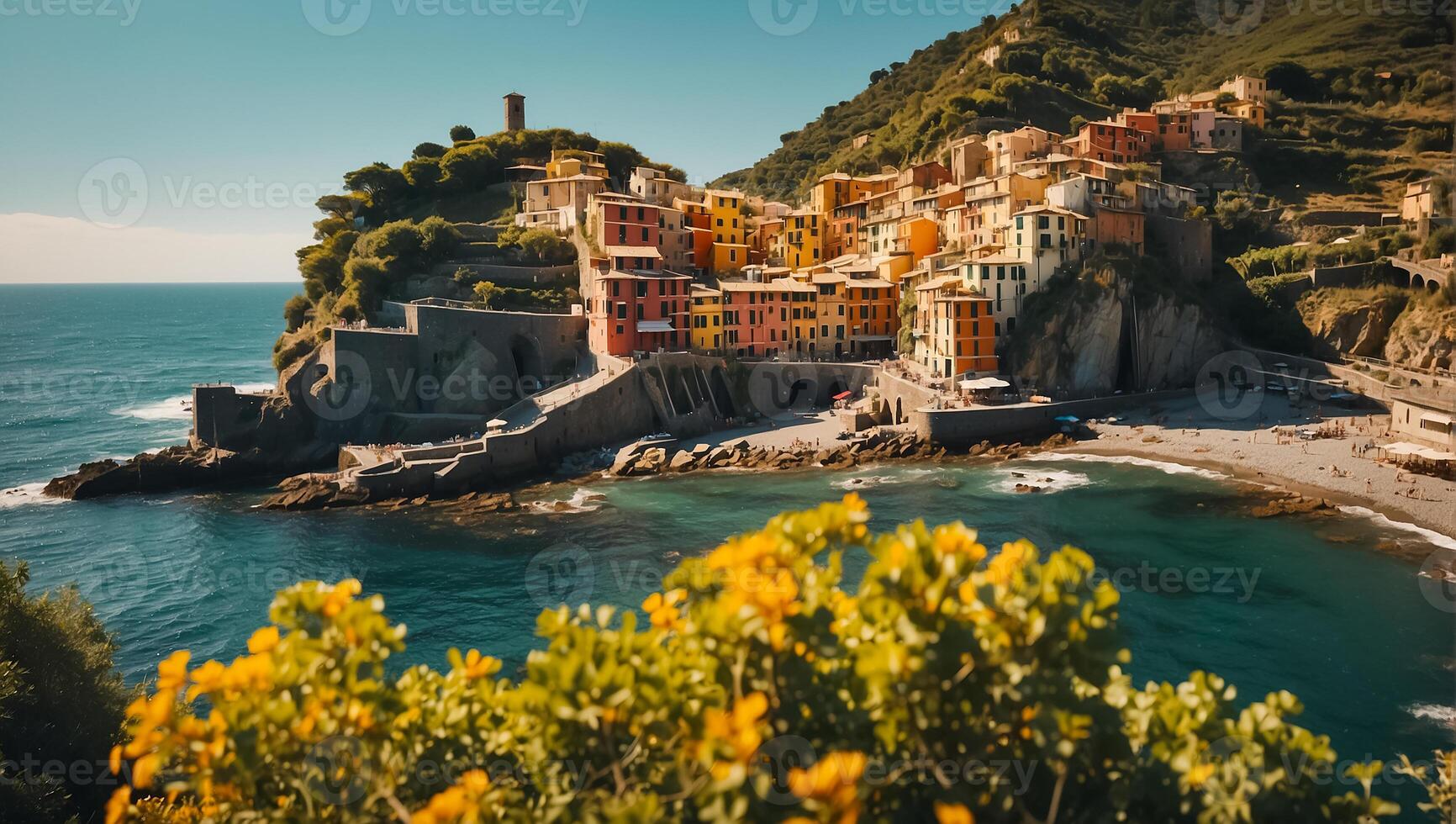 ai generato magnifico cinque terre Italia foto