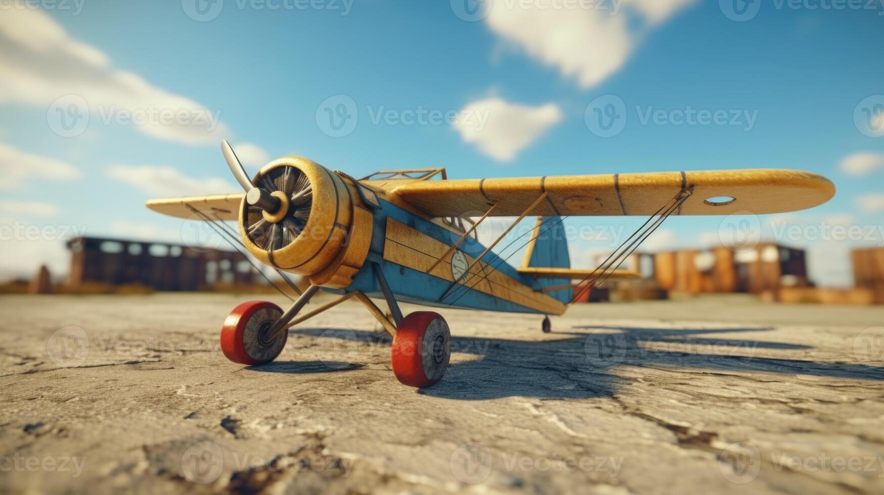 ai generato un' grande passeggeri aereo su un aeroporto pista di decollo foto