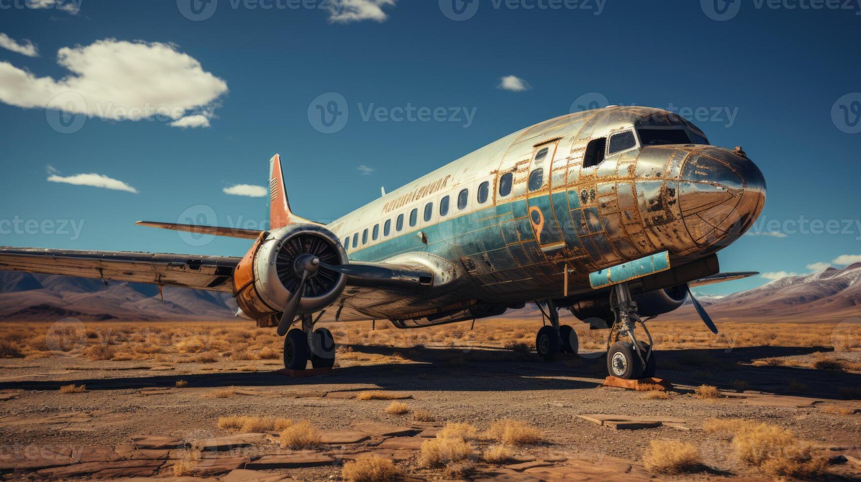 ai generato un' grande passeggeri aereo su un aeroporto pista di decollo foto