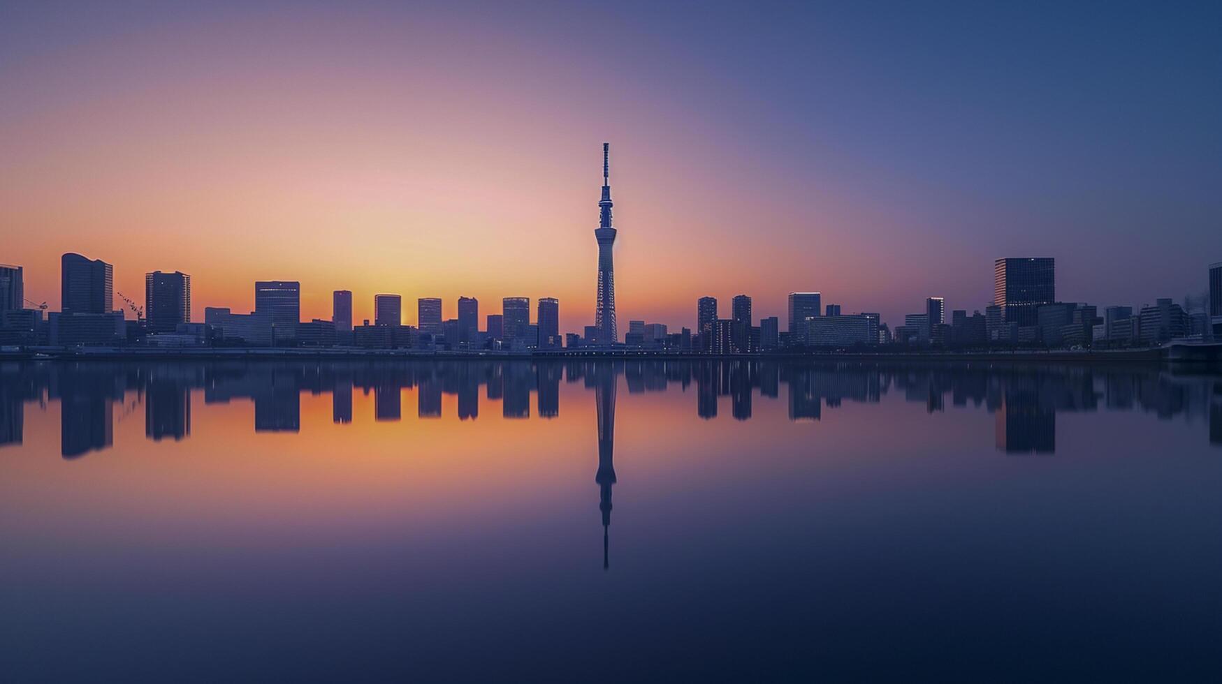 ai generato paesaggio urbano riflessa nel calma acque galleggiante pacificamente ai generato foto