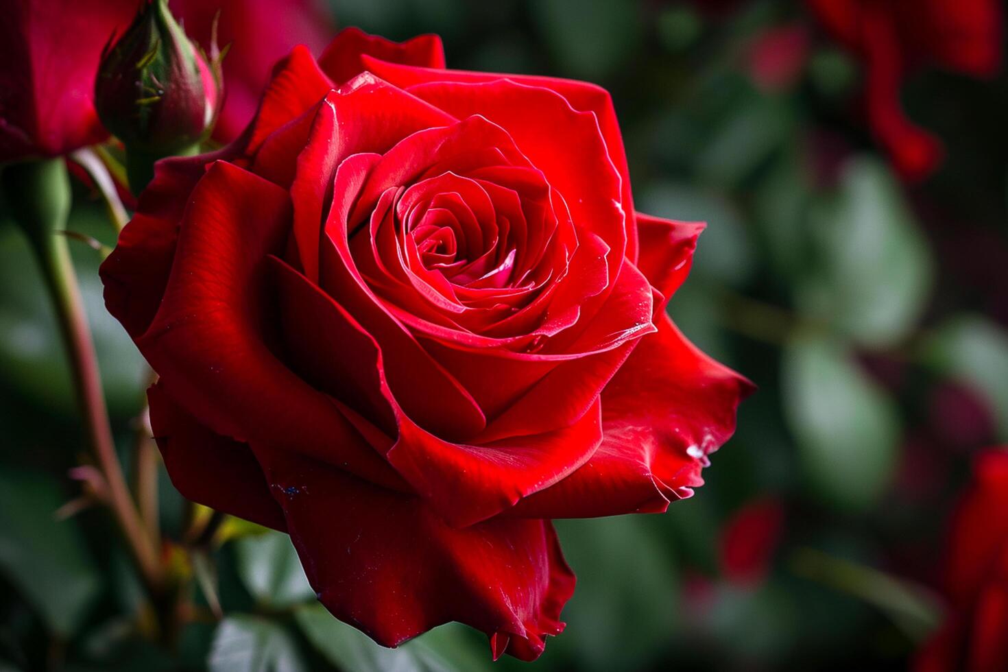 ai generato bellissimo rosso rosa petali superiore Visualizza, pieno telaio di Rose mazzo ai generato foto
