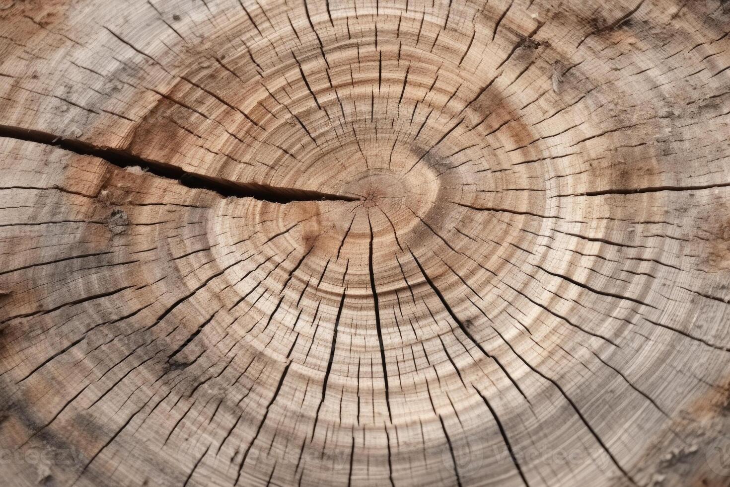 ai generato avvicinamento di tagliare albero tronco legna struttura foto