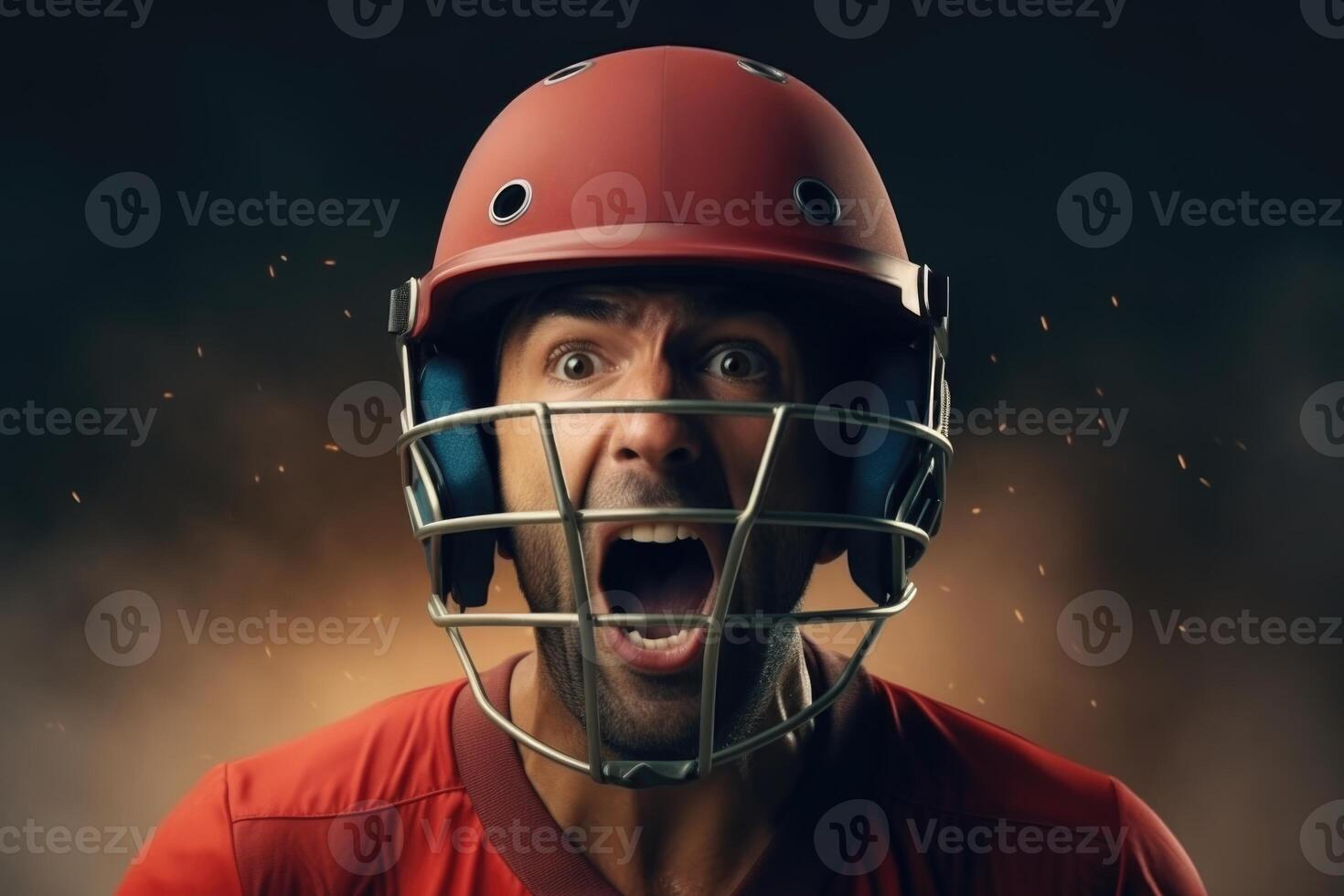 ai generato cricket giocatore esprime emozioni durante mondo tazza foto