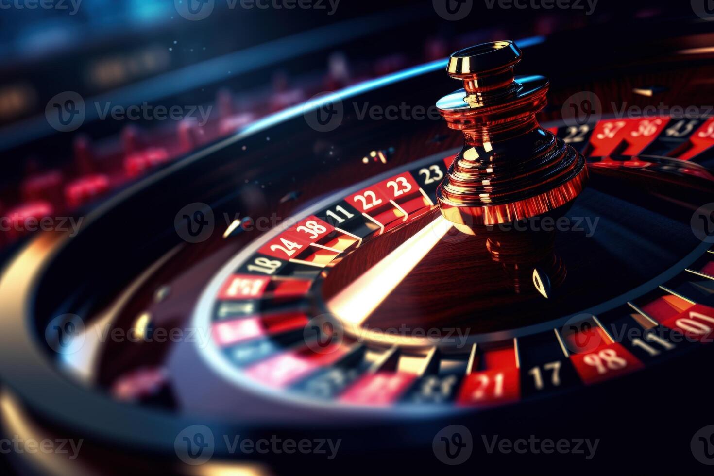 ai generato alto contrasto Immagine di casinò roulette nel movimento foto