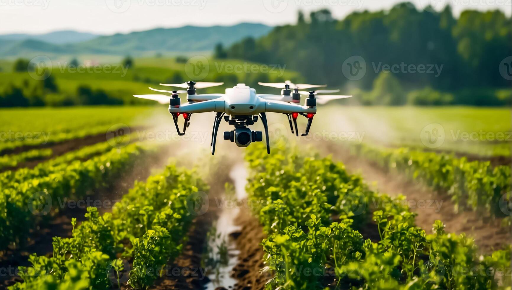 ai generato fuco mosche e spray verde impianti nel il letti foto