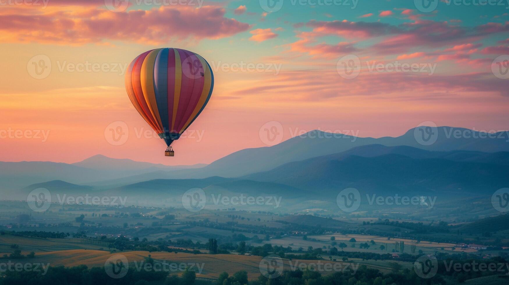 ai generato caldo aria Palloncino avventura, sfondo Immagine, generativo ai foto