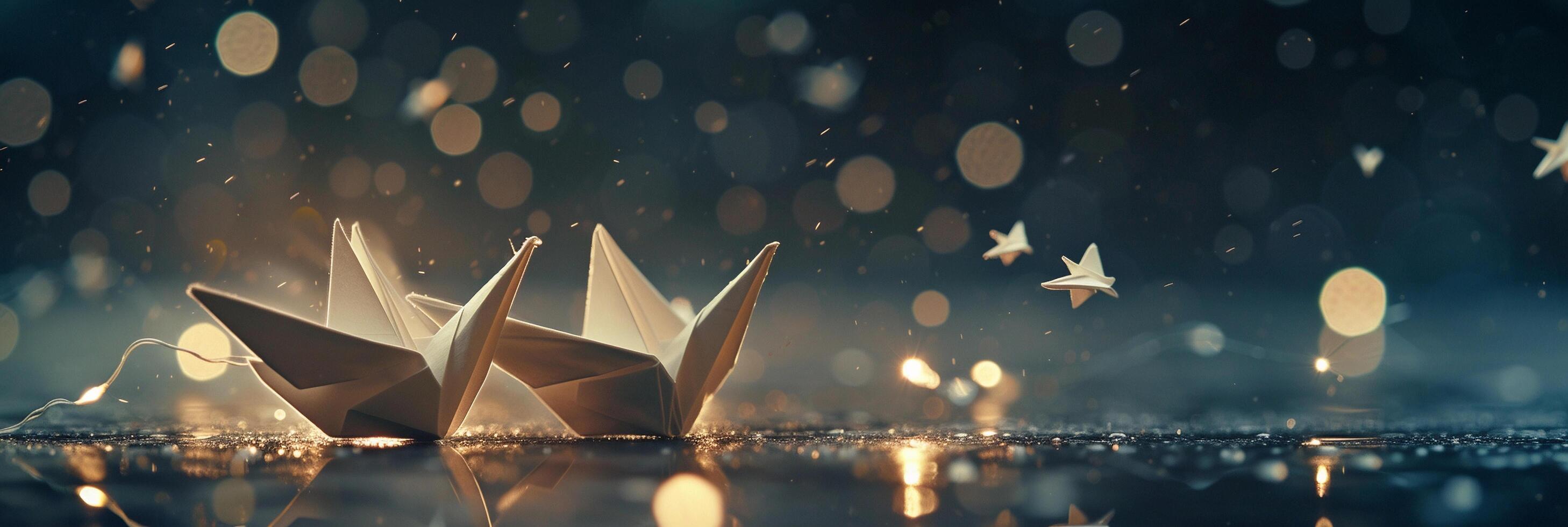 ai generato origami notte cielo, sfondo Immagine, generativo ai foto