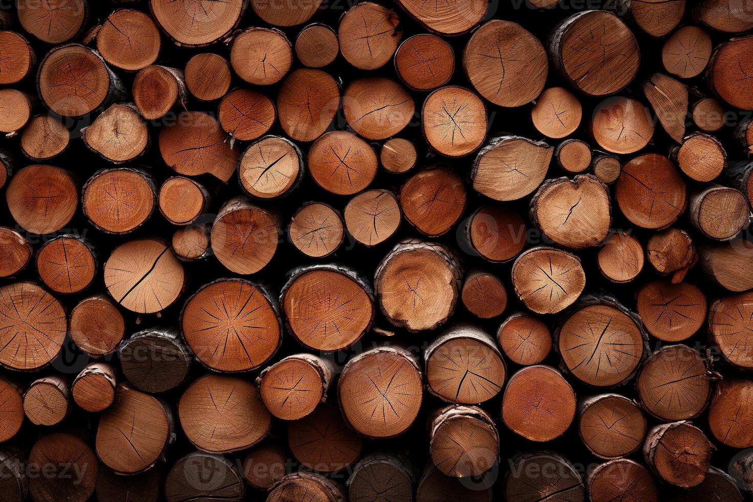 ai generato sfondo di mucchio impilati tagliare albero registri, naturale di legno legname tronchi struttura foto