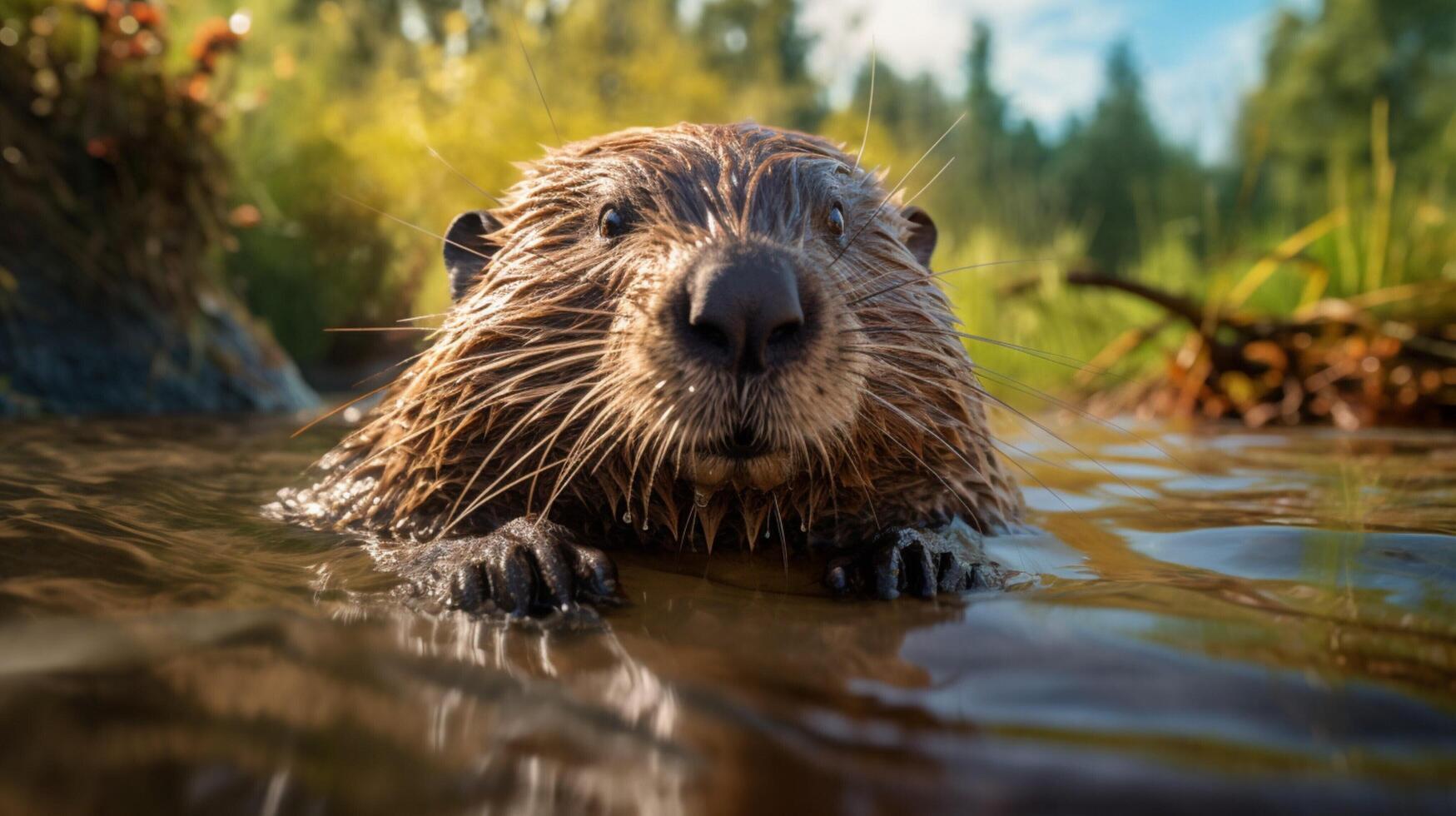 ai generato castoro alto qualità Immagine foto