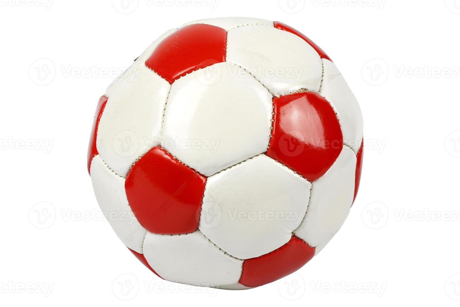 calcio sfera. rosso e bianca palla senza sfondo. foto