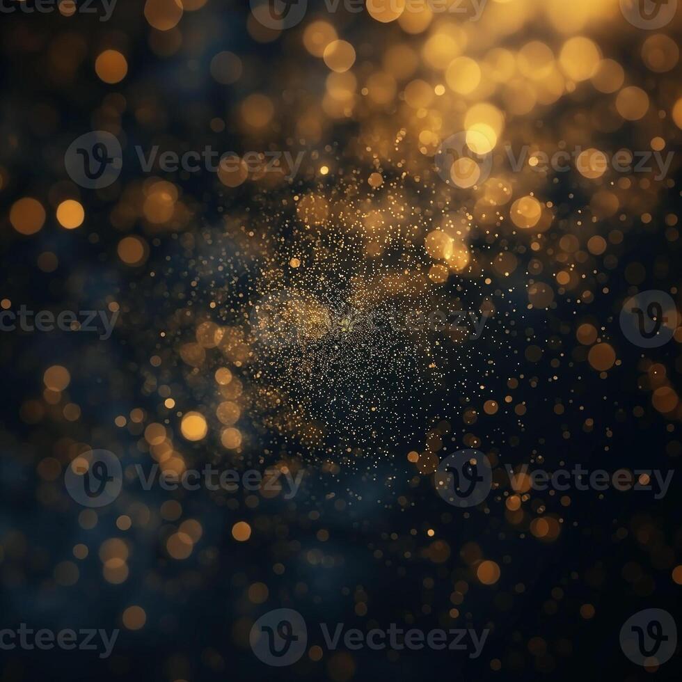 ai generato d'oro Natale particelle e spruzzatori per un' vacanza celebrazione piace Natale o nuovo anno. brillante d'oro luci. sfondo sfondo foto