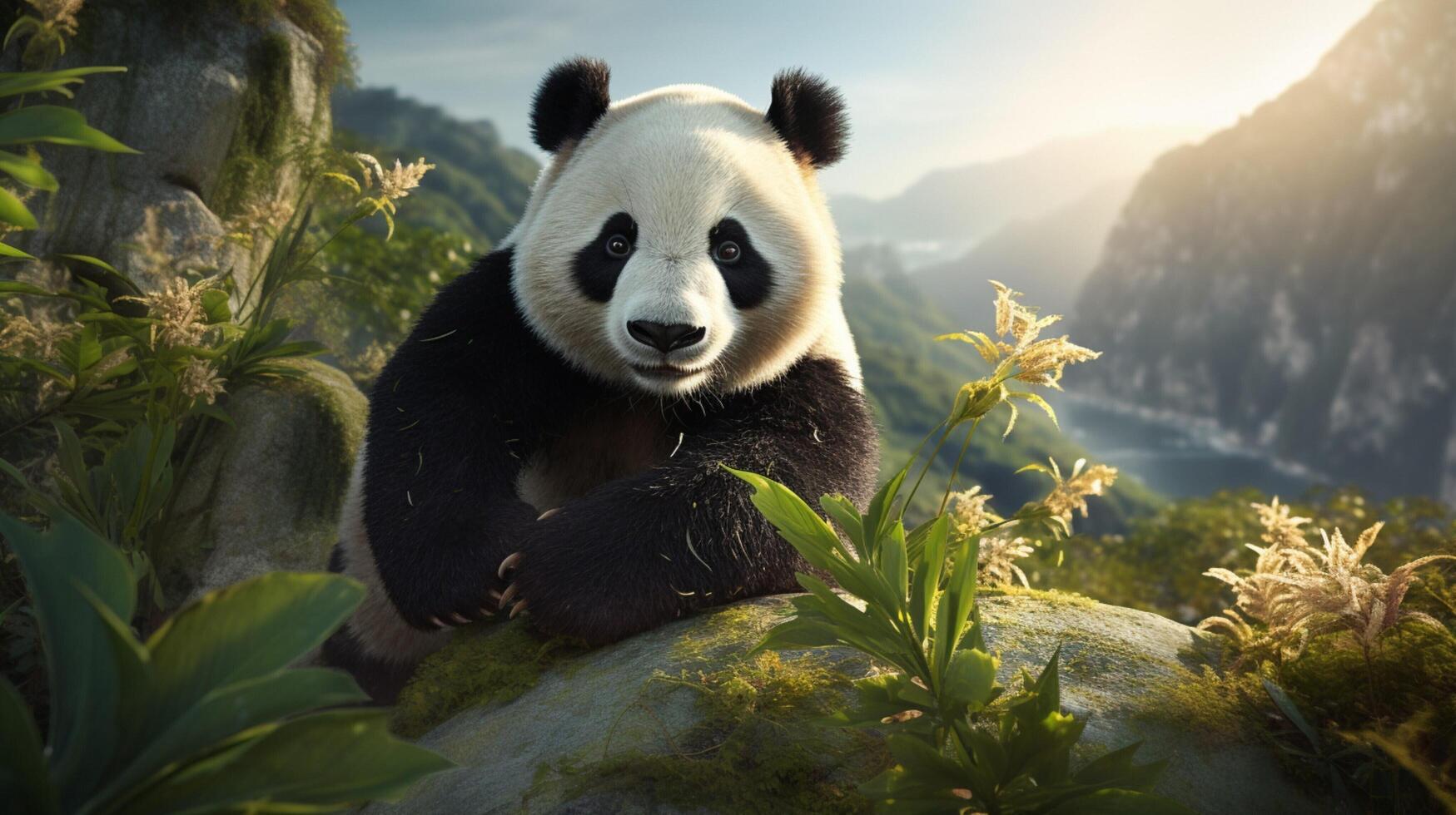 ai generato gigante panda alto qualità Immagine foto