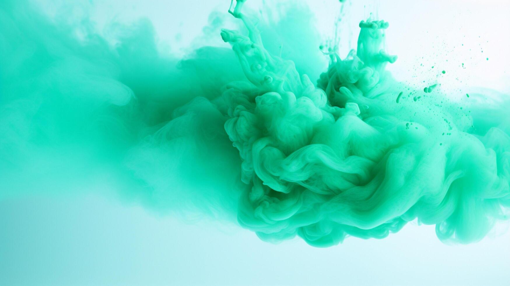 ai generato menta colore polvere spruzzo sfondo foto