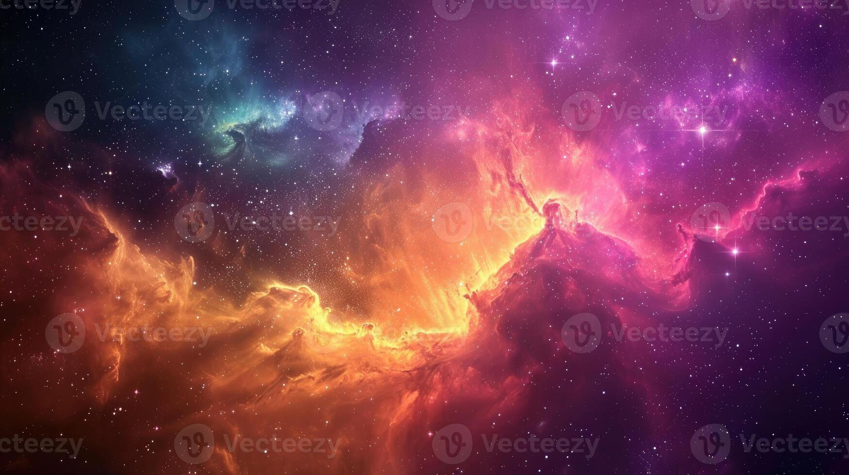 ai generato colorato spazio galassia nube nebulosa, ai generato. foto