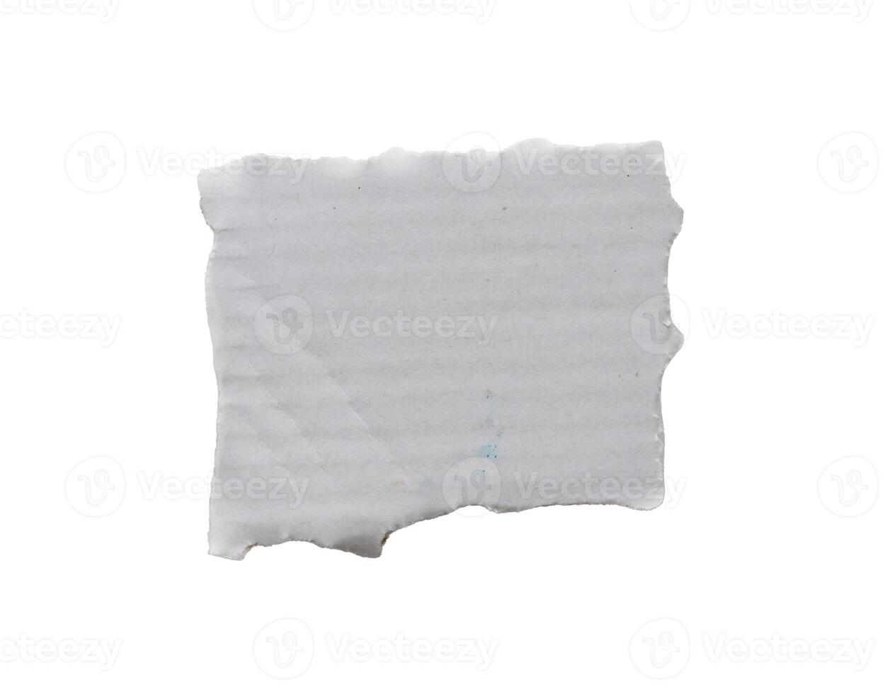 pezzo di bianca carta lacrima isolato su bianca sfondo foto