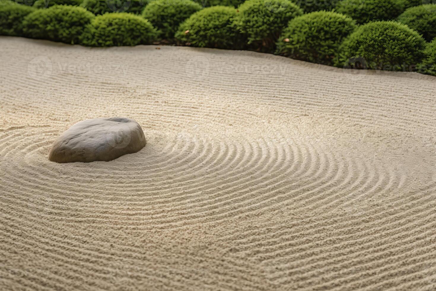 ai generato rastrellato ghiaia giardino. creare ai foto