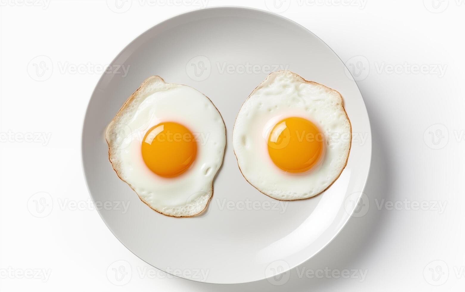 ai generato prima colazione fritte uova isolato su bianca sfondo foto