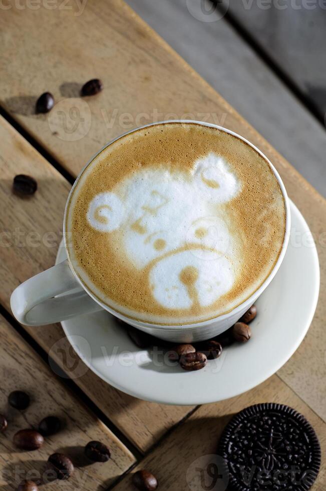 tazza di cappuccino visto a partire dal sopra foto