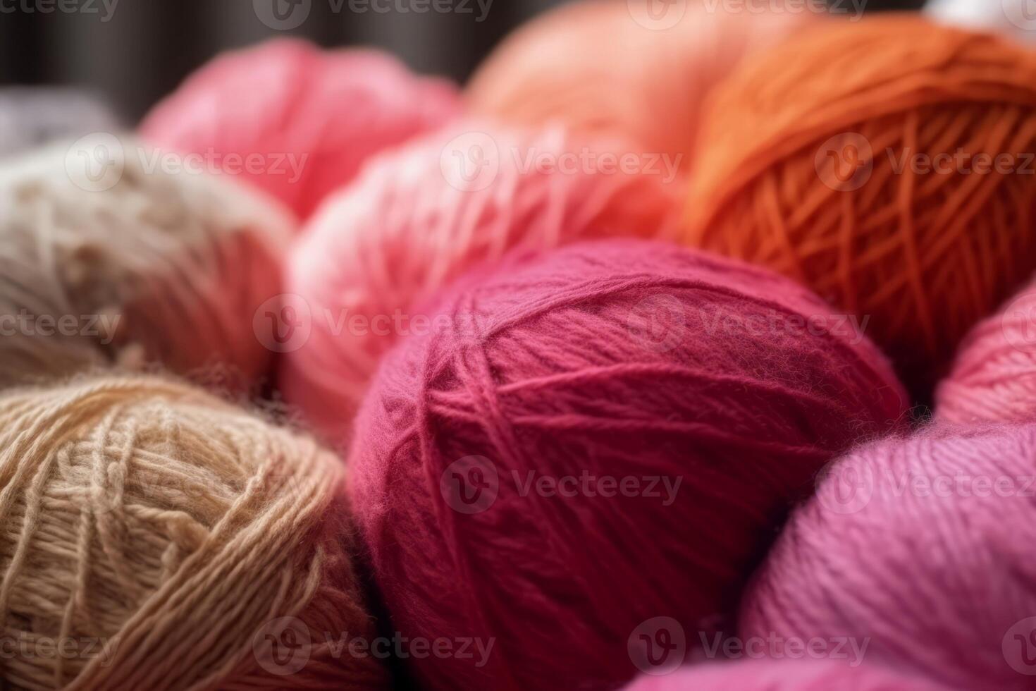 ai generato lana fibra colorato palle. creare ai foto