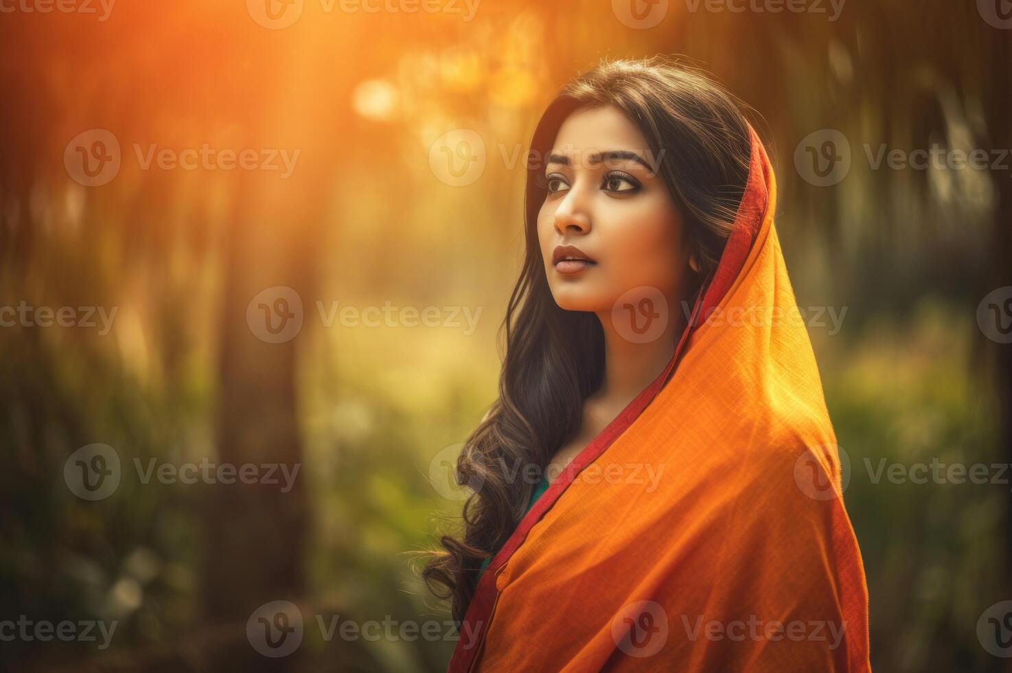 ai generato bangladesh maggior parte bellissimo attrice a soleggiato luce. creare ai foto