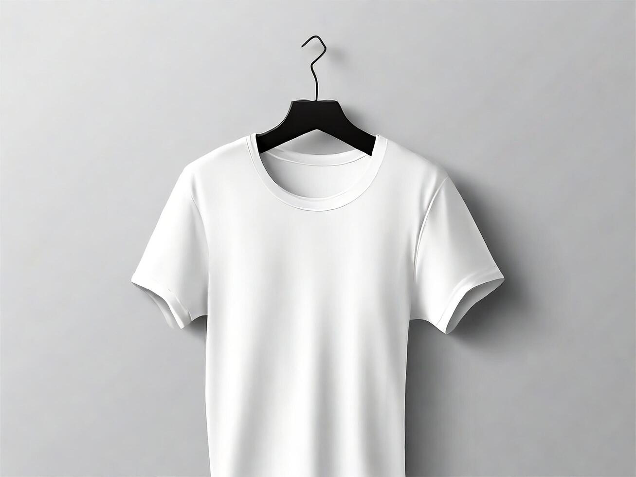 ai generato vuoto bianca maglietta modello su nero sfondo davanti Visualizza foto
