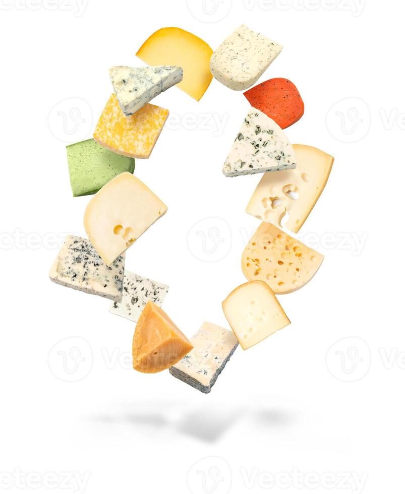 formaggio su bianca foto