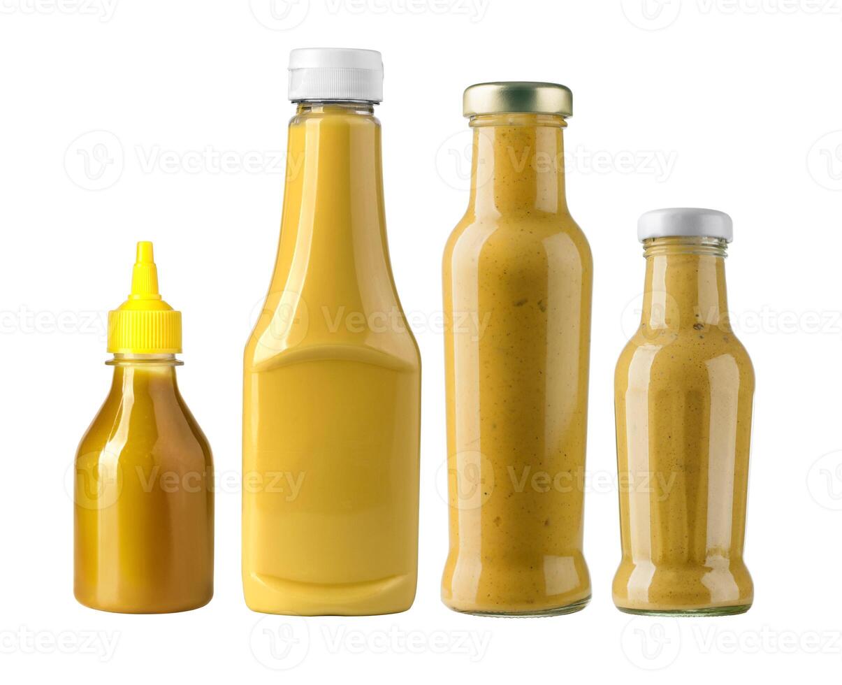 un' giallo mostarda bottiglie foto