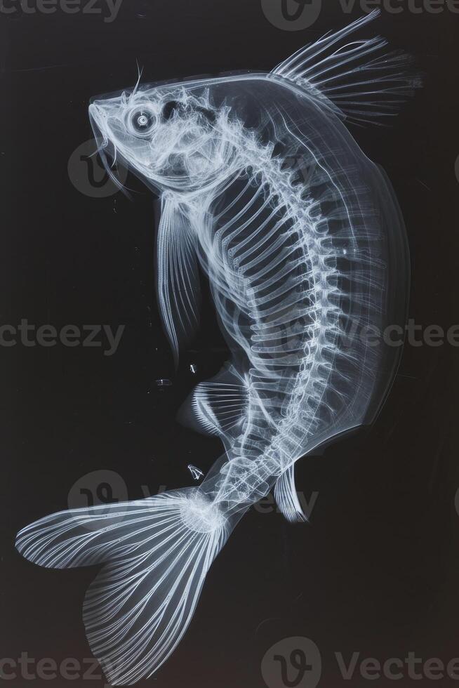 ai generato raggi X di un' pesce foto