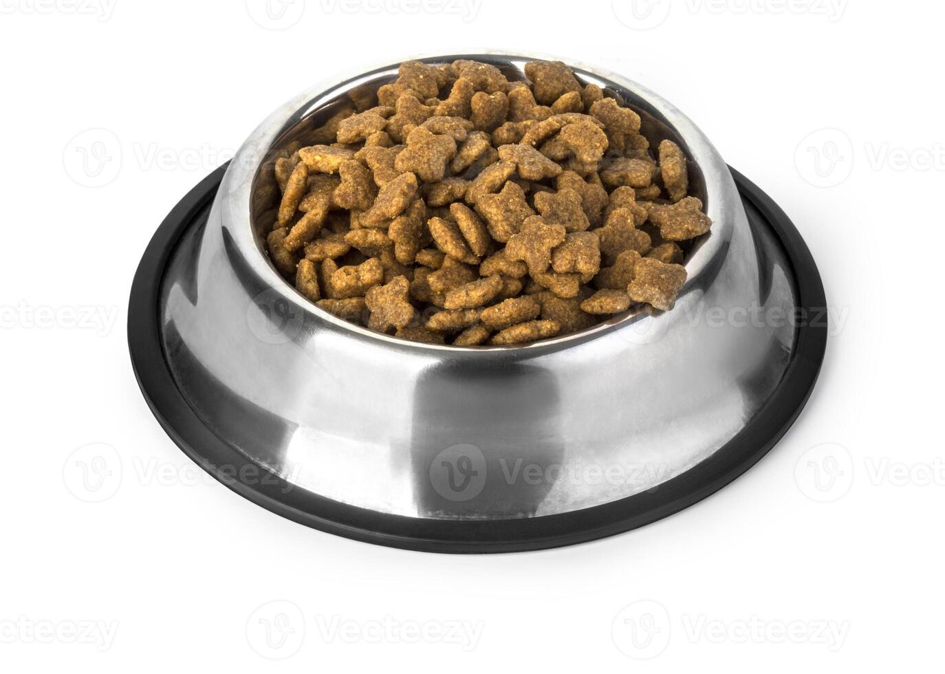 cane cibo nel ciotola, isolato su bianca foto