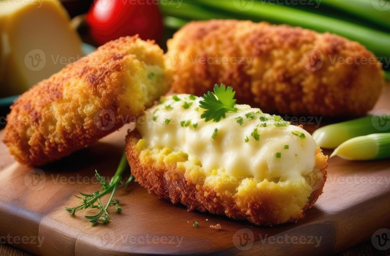 ai generato nazionale gallese cucina, st. davide giorno, tradizionale glamorgan salsicce fatto di caerphilly formaggio e porri, bellissimo servendo, acquolina in bocca foto