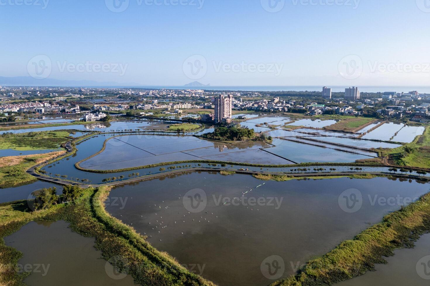 aereo Visualizza di 52 gia zone umide nel yilan contea, Taiwan foto