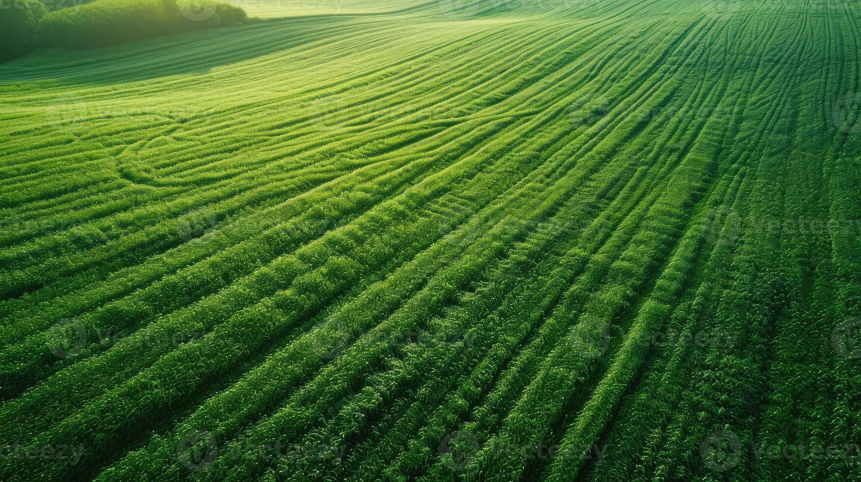 ai generato aereo Visualizza cattura vasto verde i campi allungamento per miglia, un' sconfinato distesa, ai generato foto