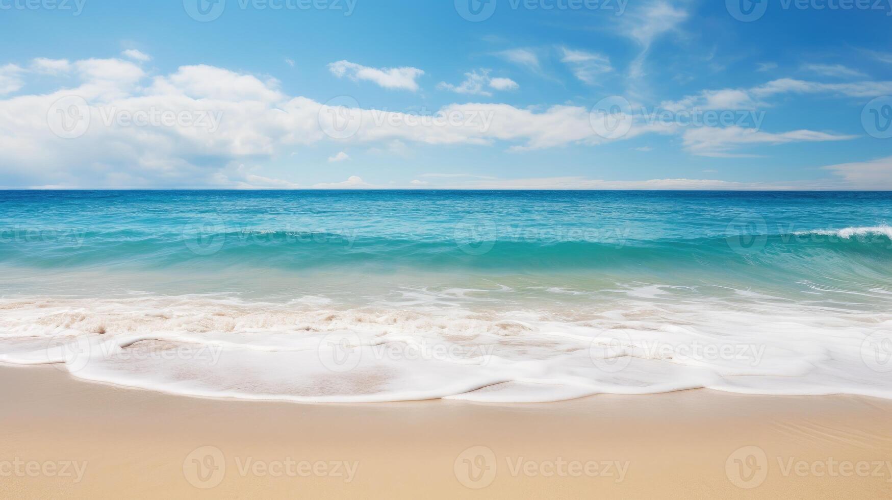 ai generato bellissimo incontaminata spiaggia ambientazione nel design foto