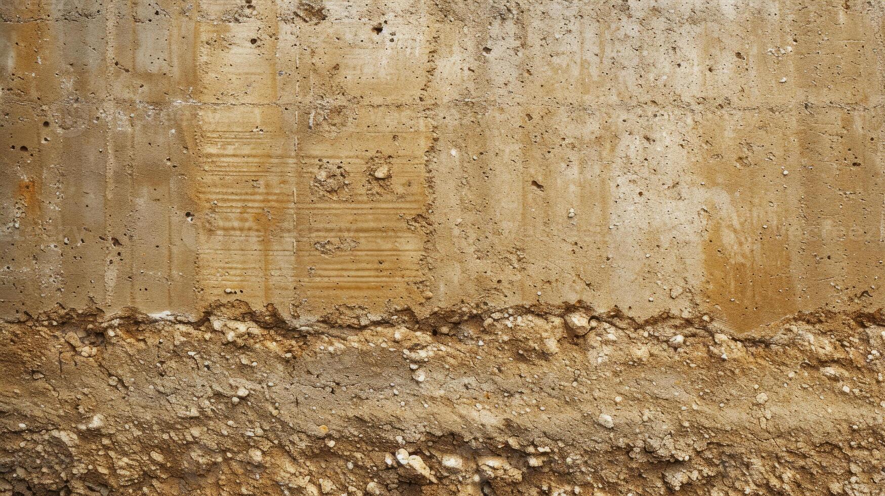 ai generato speronato terra parete formato a partire dal compatto strati di naturale terra toni. robusto, ai generato. foto