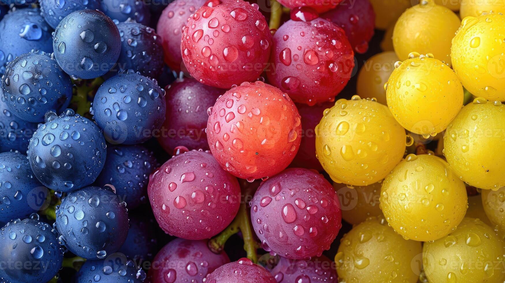 ai generato colorato uva frutta sfondo con un' sentire di freschezza. foto