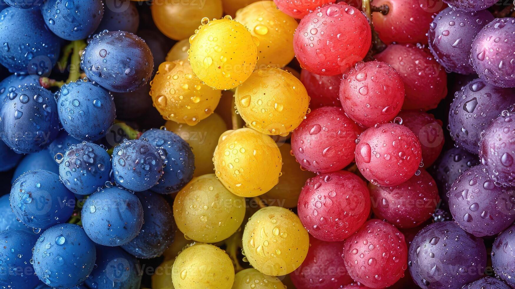 ai generato colorato uva frutta sfondo con un' sentire di freschezza. foto