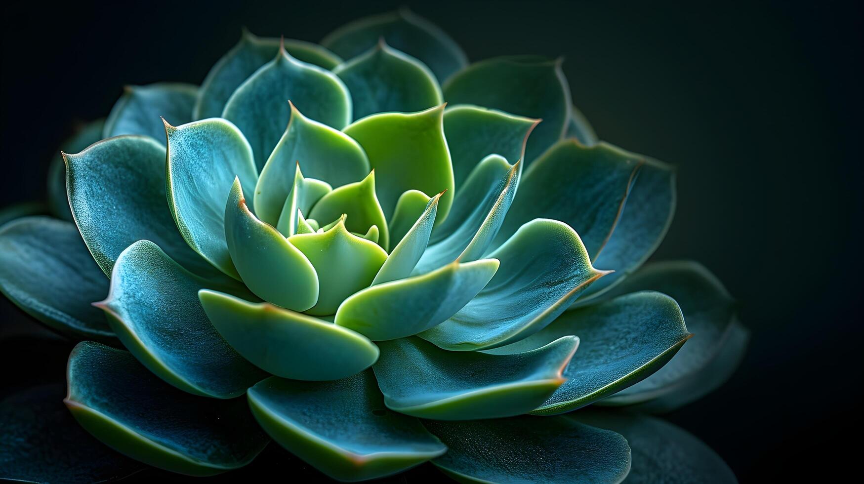 ai generato un' ipnotizzante macro catturare di un' verde succulento pianta foto