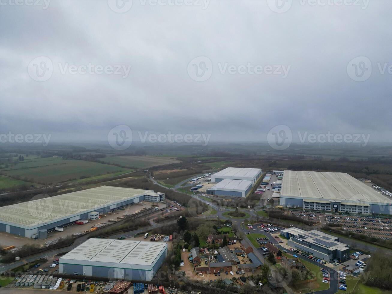 alto angolo Visualizza di corby città di Northamptonshire Inghilterra unito regno. novembre 1°, 2023 foto