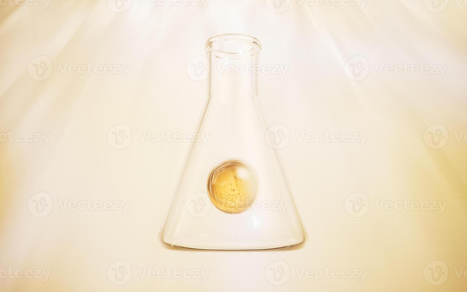 chimico cristalleria con d'oro liquido, 3d resa. foto