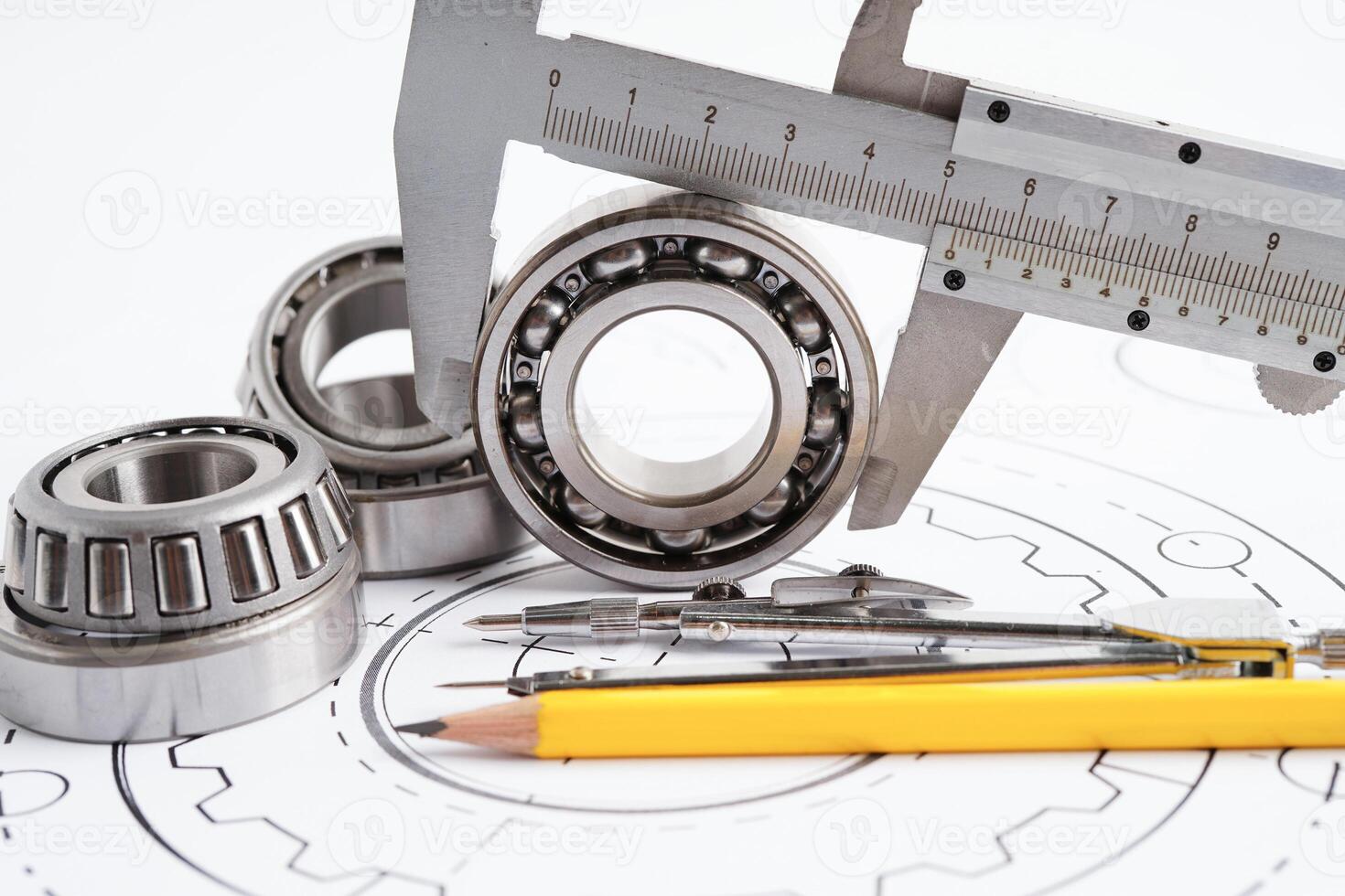 ingegneria e precisione utensili con metallo palla Bering, meccanico industriale. foto