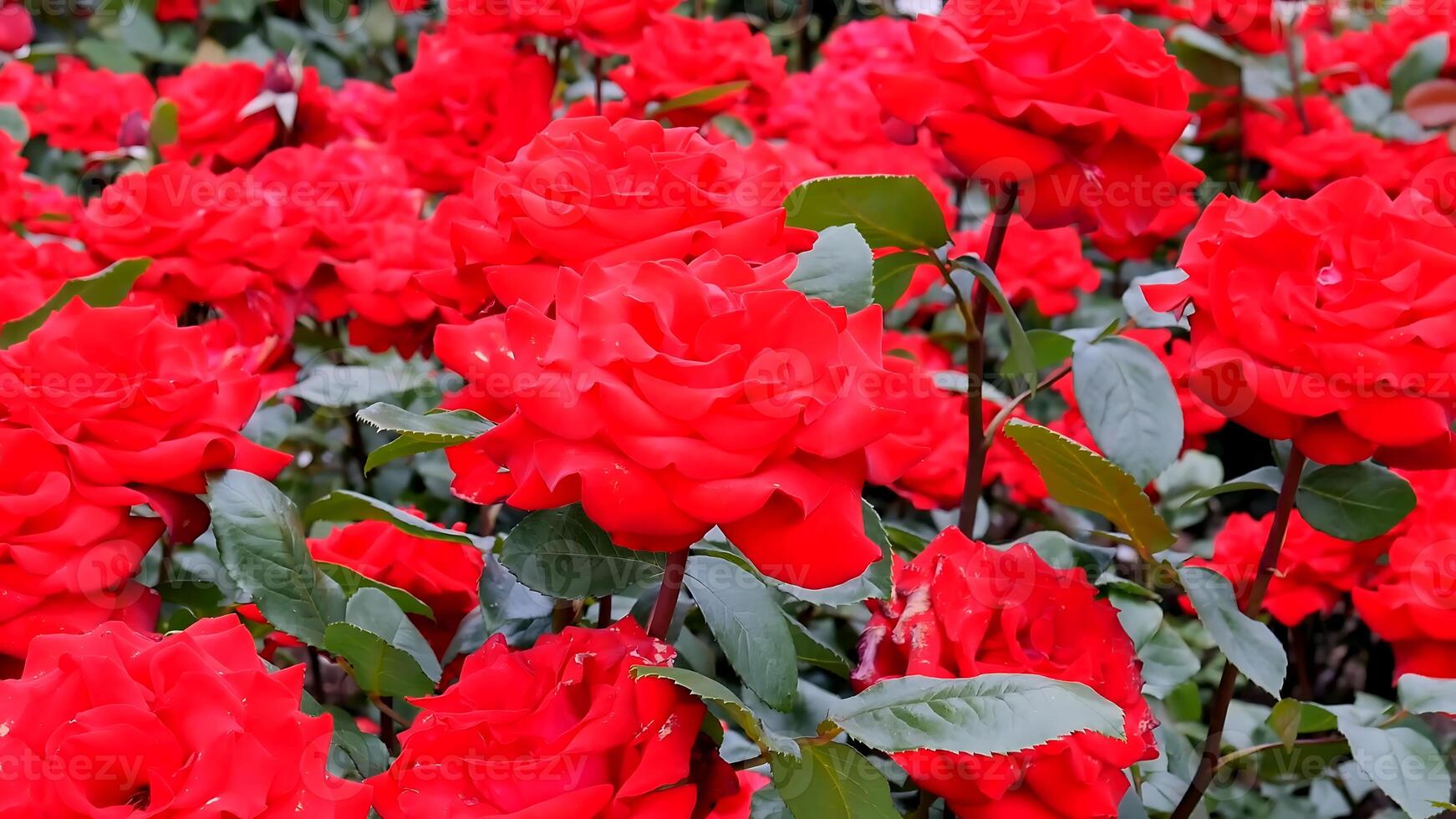 Rose rosso e bianca un' fiore letto su un' soleggiato estate giorno. foto