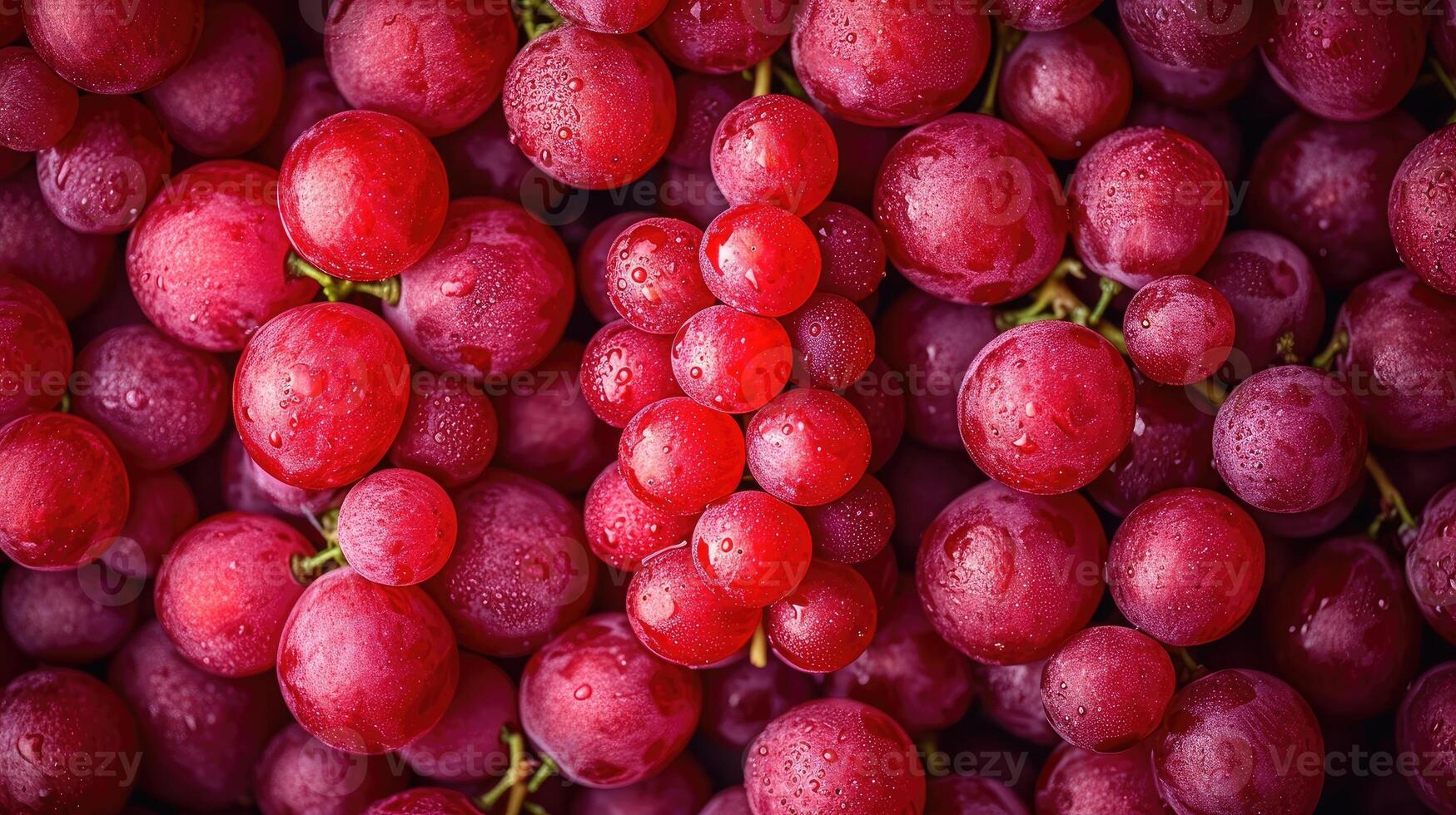 ai generato rosso uva sfondo. ordinatamente disposte cluster di rosso uva, un artistico preparativi per evidenziare il colore e bellezza. foto
