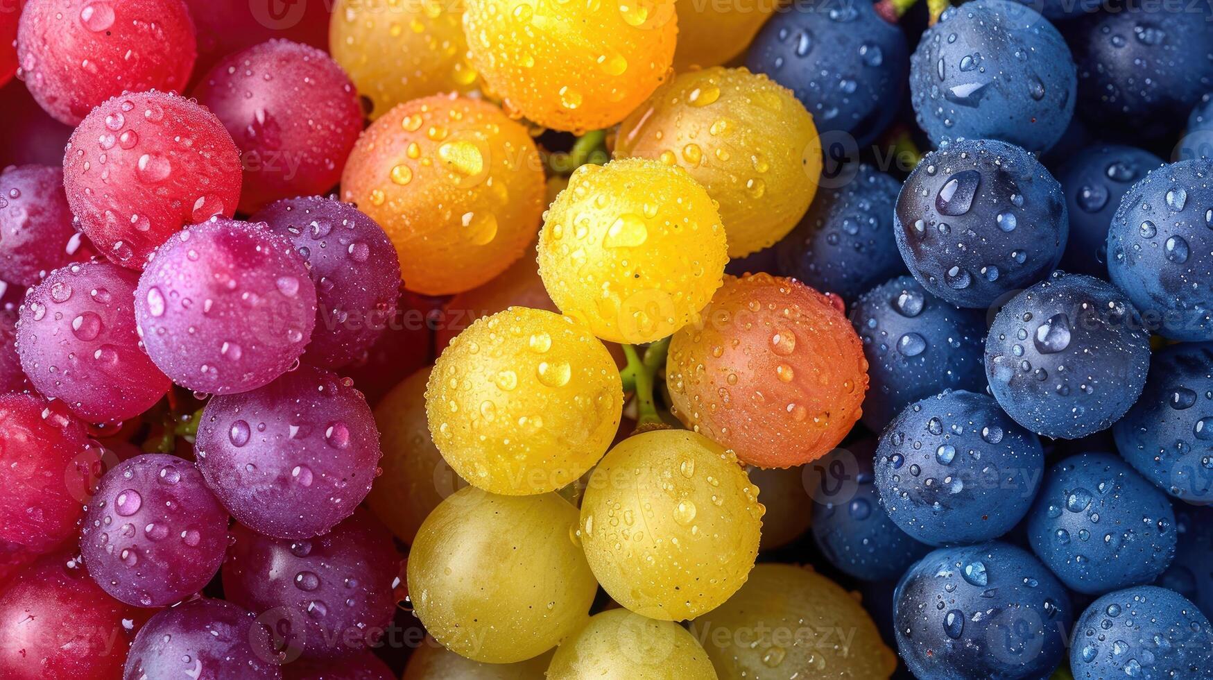 ai generato colorato uva frutta sfondo con un' sentire di freschezza. foto