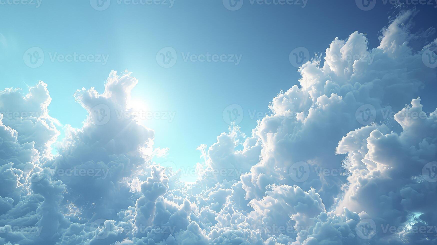 ai generato un' chiaro blu cielo scena con un' pista di wispy cirro nuvole e bene grani. foto