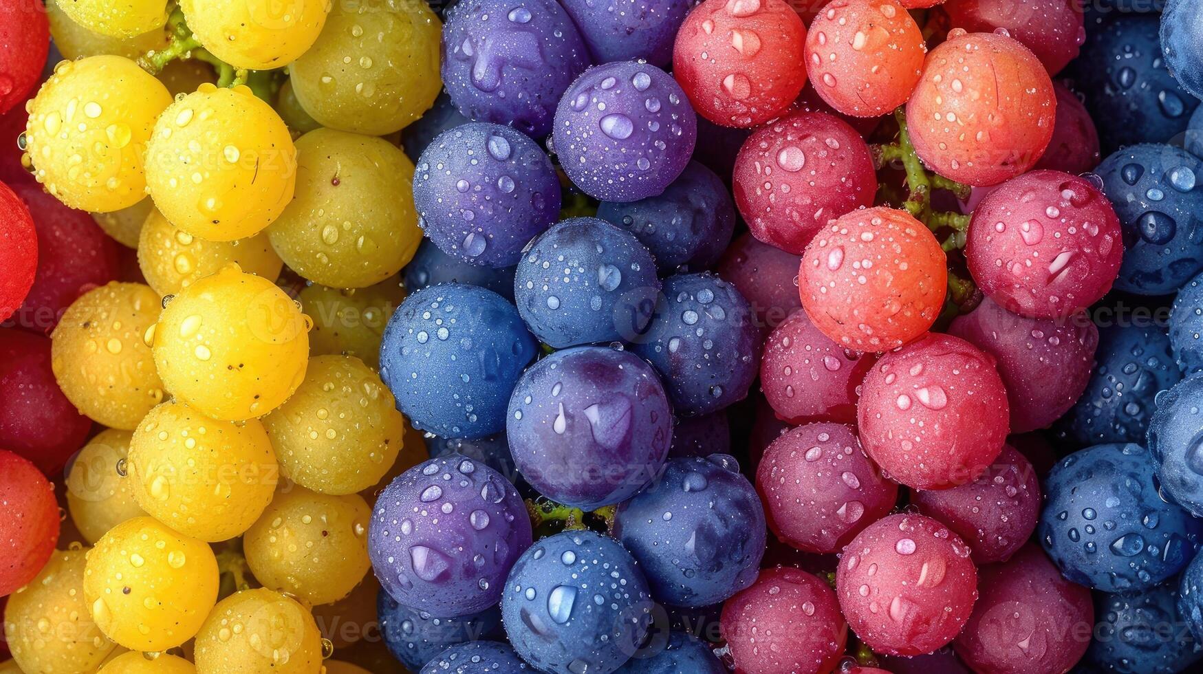 ai generato colorato uva frutta sfondo con un' sentire di freschezza. foto